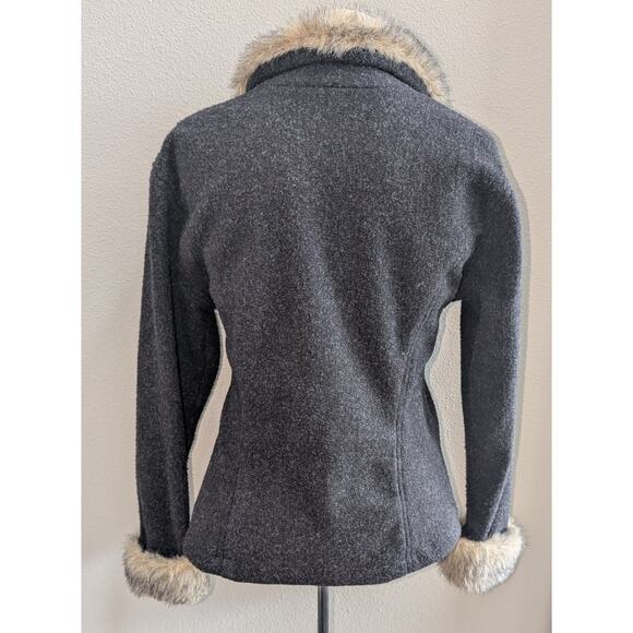 Womens Tasha Polizzi Faux Fur Trim Fleece Jacket Equestrian Western Black Sz S - Picture 2 of 4